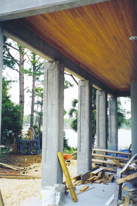 TidalHouse, exterior, front view, under construction, by pensacola architect d.l.stenstrom