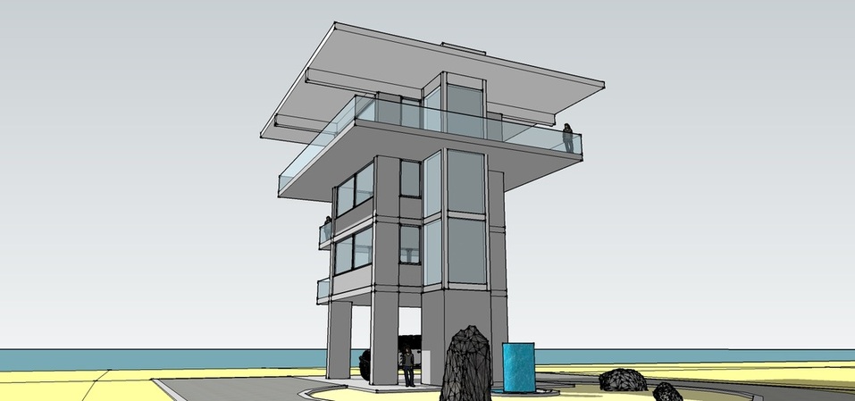 TowerHouse, exterior, front view, by pensacola architect d.l.stenstrom