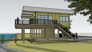 BoxOnTheBay, waterfront residential design by pensacola architect d.l.stenstrom