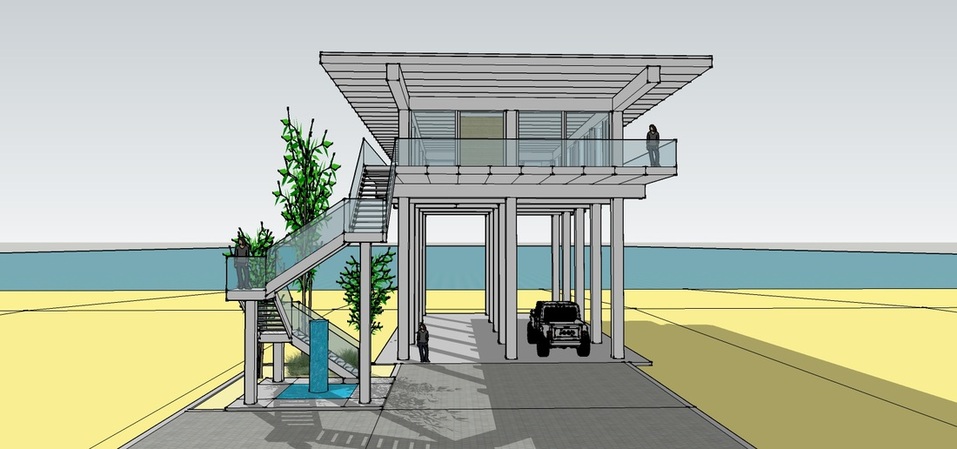 PrecastHouse, exterior, front view, by pensacola architect d.l.stenstrom