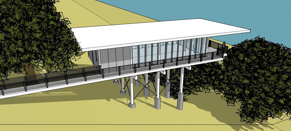 HillHouse, overhead view, by pensacola architect d.l.stenstrom