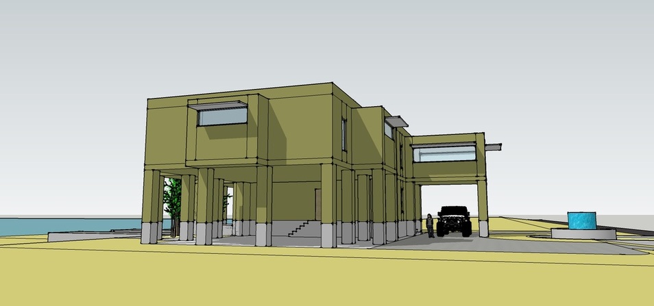 ZenHouse, exterior, side view, by pensacola architect d.l.stenstrom