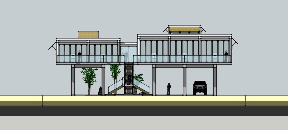 BigBroLilBroHouse, view from water, by pensacola architect d.l.stenstrom