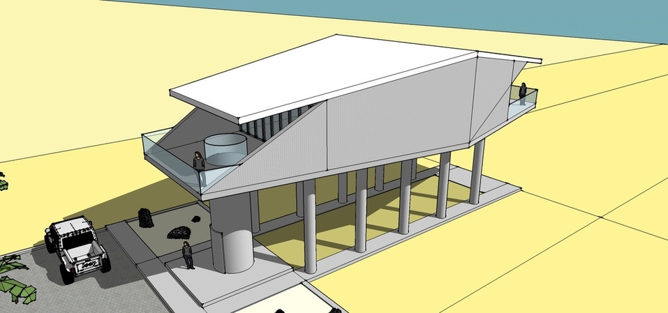 HullHouse, exterior, overhead view, by pensacola architect d.l.stenstrom