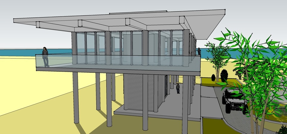 HorizonHouse, exterior, side view, by pensacola architect d.l.stenstrom