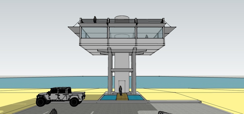 9SquareHouse, exterior, front view, by pensacola architect d.l.stenstrom