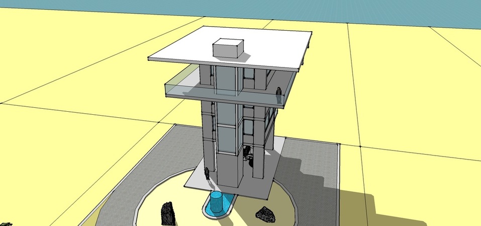 TowerHouse, exterior, overhead view, by pensacola architect d.l.stenstrom